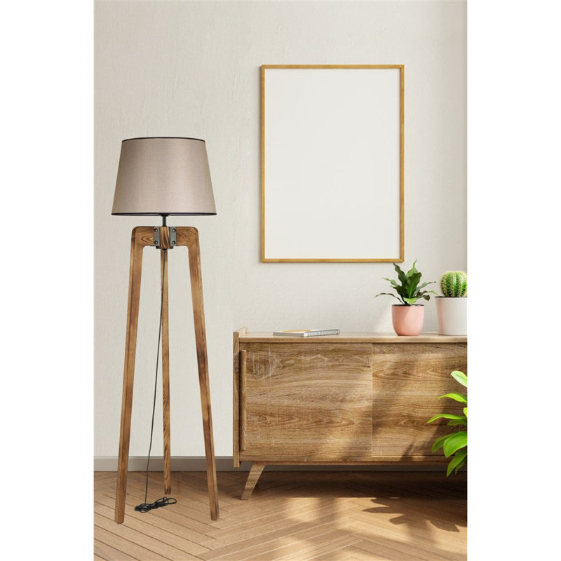 Claycomb 170cm Tripod Floor Lamp, Beige