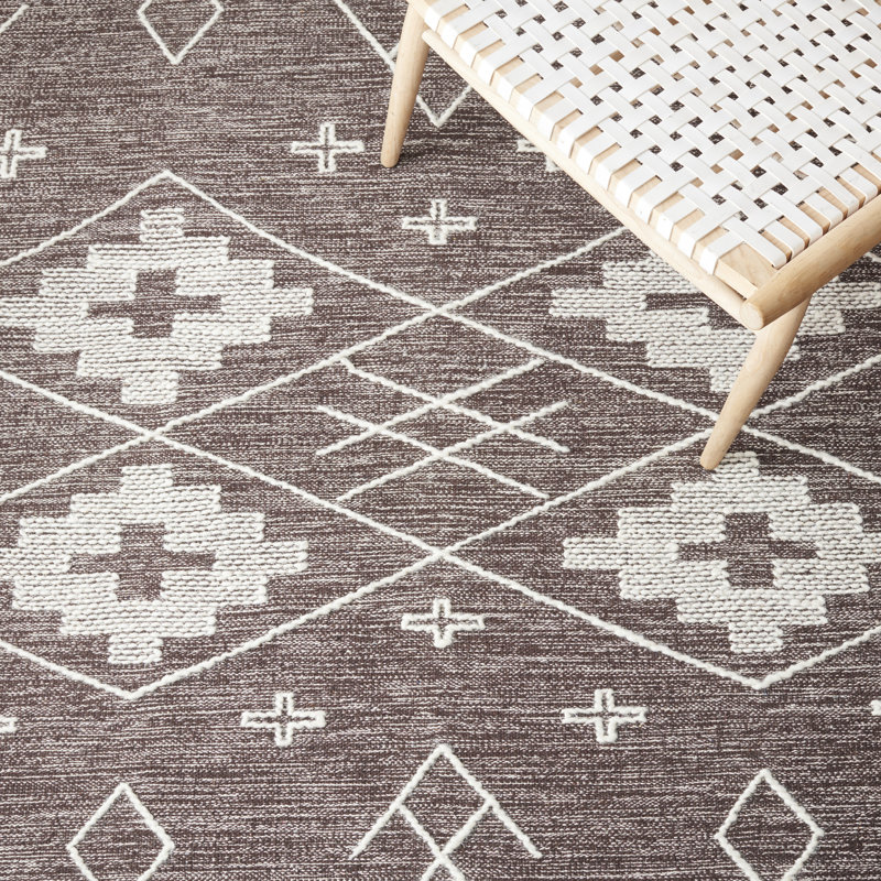 Holtby Southwestern Handmade Flatweave Brown/Ivory Area Rug, Round 6'
