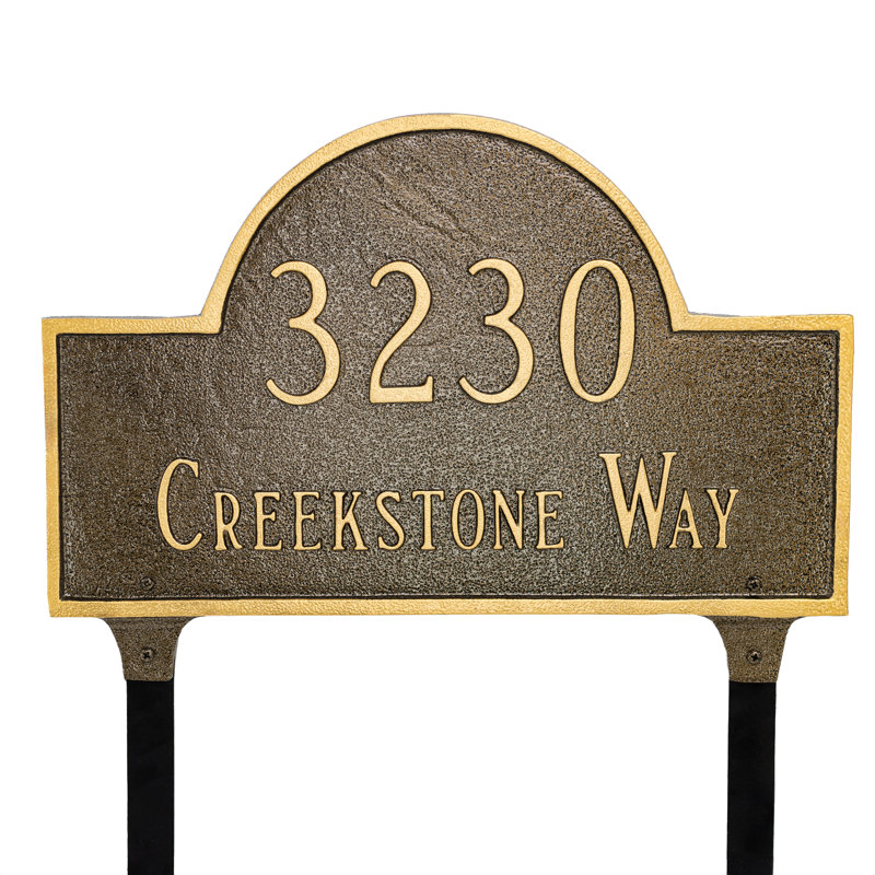 Classic Arch 1-Line Lawn Insert, Yes, Aged Bronze/Gold