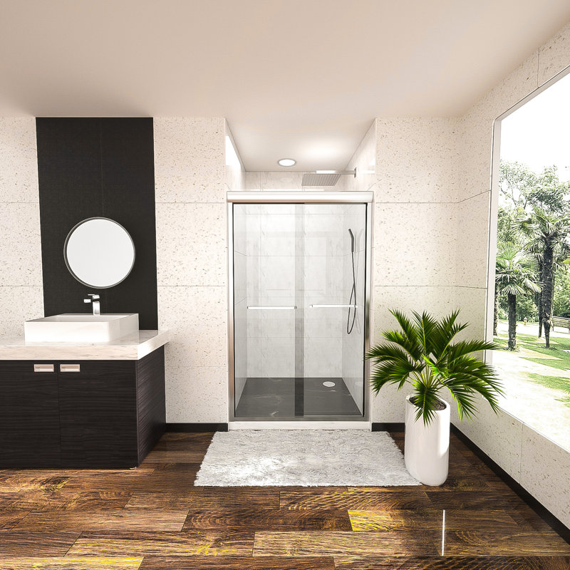 Unité de douche en verre trempé 76 po x 48 po