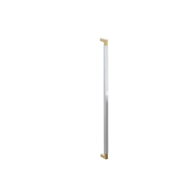 Emtek Glass Back to Back SELECT Appliance Pull 24" L-Square Stem French Antique Straight Knurled Bar Polished Chrome