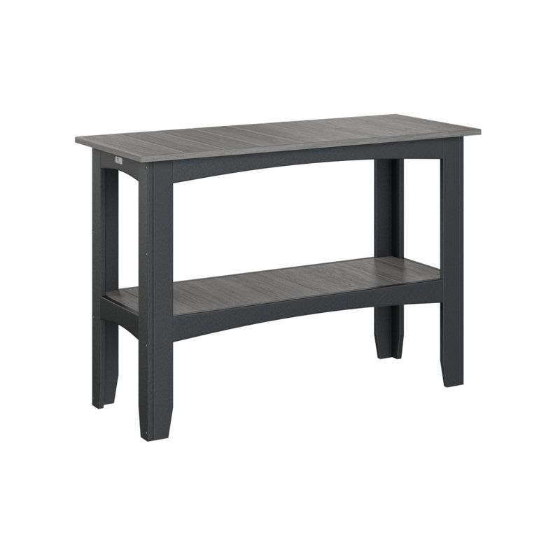 Outdoor Bar Table, Black, Driftwood Gray