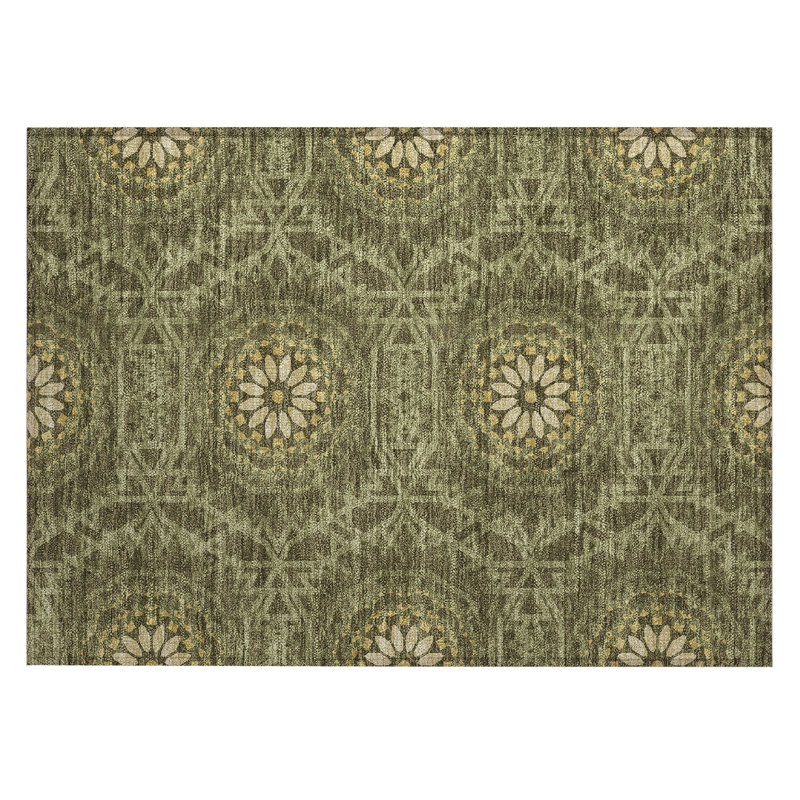 Kaycey Geometric Indoor / Outdoor Rug, Rectangle 1'8" x 2'6"