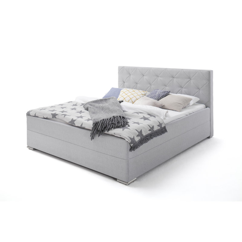 Hetum Upholstered Bed, Super King (6'), Porto light grey