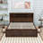 King Two Drawers Wood Platform Bed with Headboard and USB-106897436