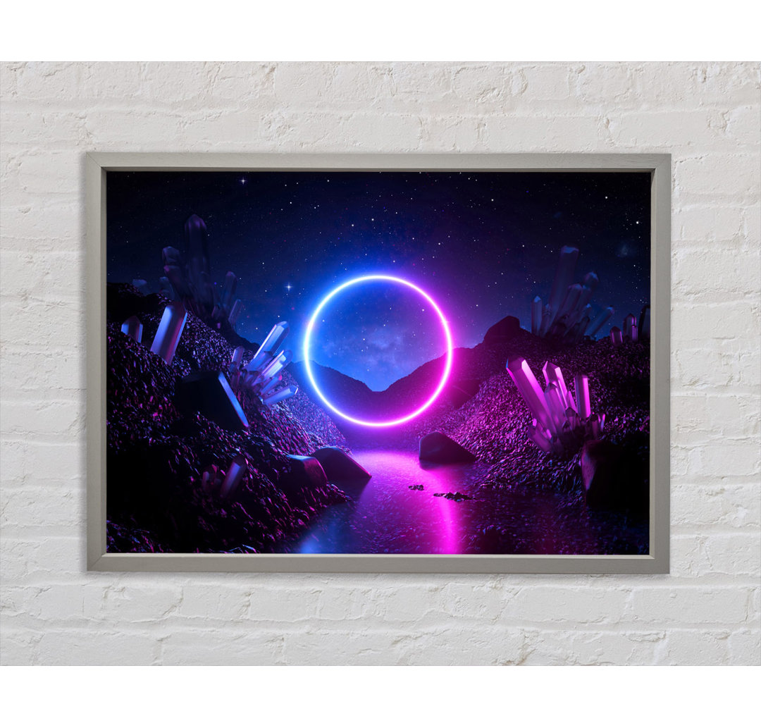 The Neon Circle World - Einzelne Bilderrahmen Kunstdrucke auf Leinwand