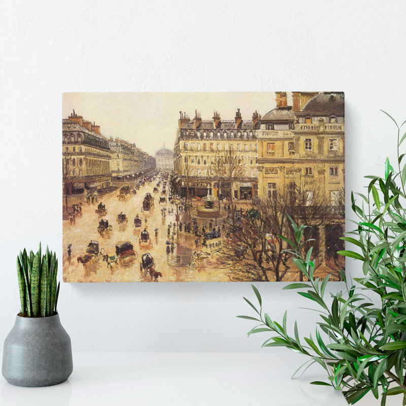 French Theatre In The Rain by Camille Pissarro - Wrapped Canvas, 40cm H x 60cm W x 3cm D