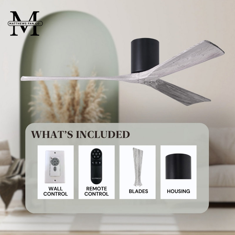 Irene Ceiling Fan, Barn Wood Tone, Matte Black, 72"
