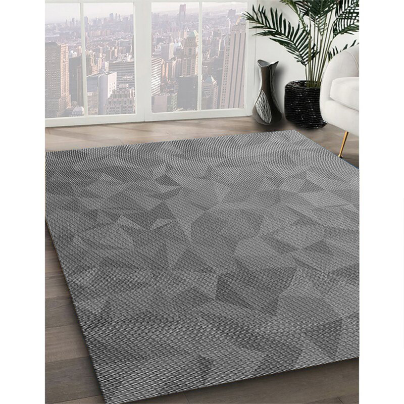 Tapis 100% à motifs lavables à la machine 2989 Pat3806 GRY, Rectangle 4 pi x 6 pi