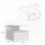 Table de chevet flottante Adele, table de bout, tiroir de table d'appoint, tablettes ouvertes-1429975046