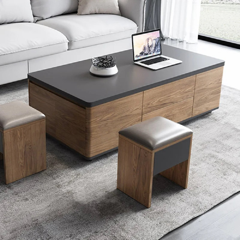 Table basse à roulettes avec rangement Hesther