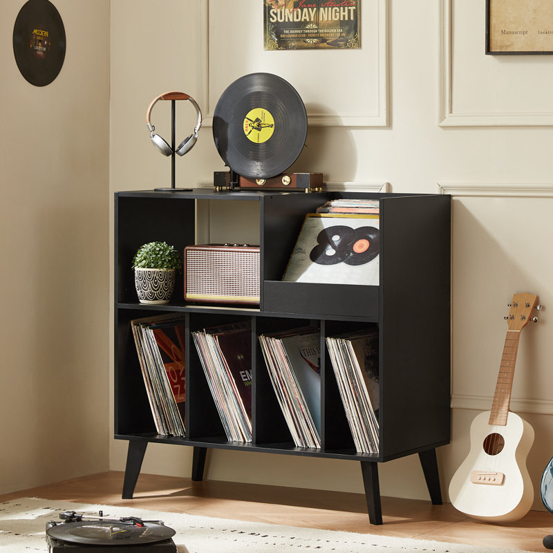 Grand support pour tourne-disque, Noir