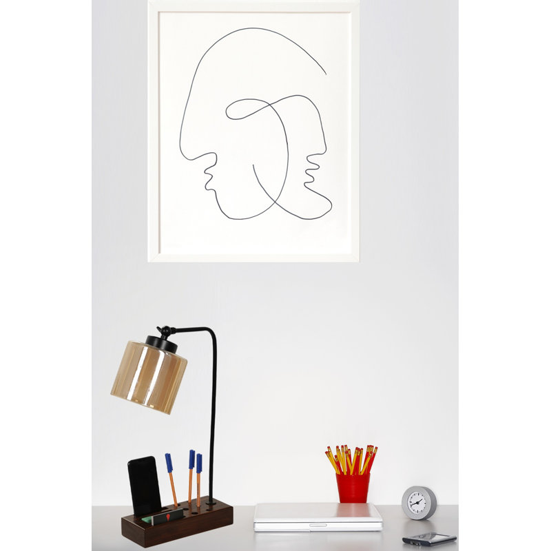 Lampe de bureau brune 17,72 po Oswalt