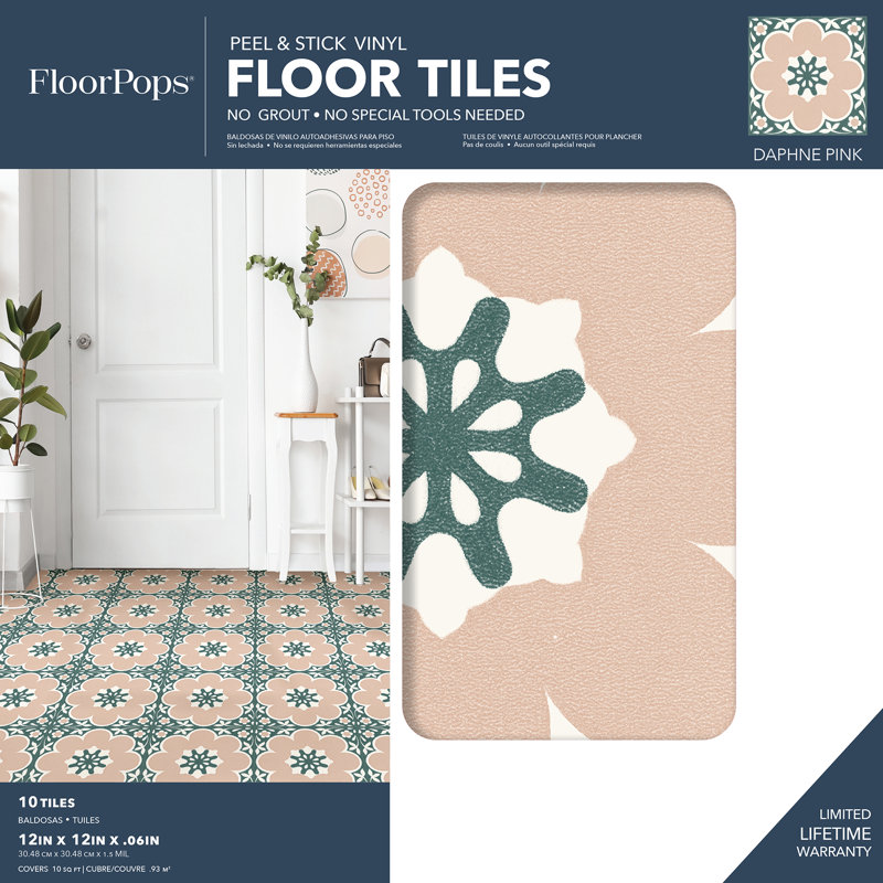 Floorpops Biscotto Black Peel And Stick Floor Tiles FP3931