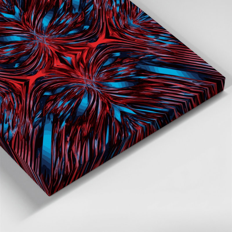 Art mural sur toile rouge Op Art 10, H 20 po x l 24 po