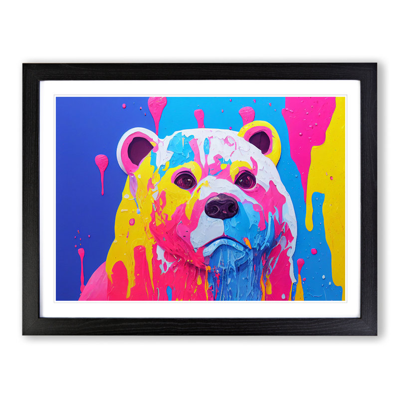 Bear Paint Splash Vol.5 - Framed Print, Black, 34cm H x 46cm W x 2cm D