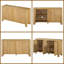 Buffet 59 po 4 portes avec rangement - Buffet en bois rétro, finition chêne vieilli, tablettes réglables, naturel-1133636718
