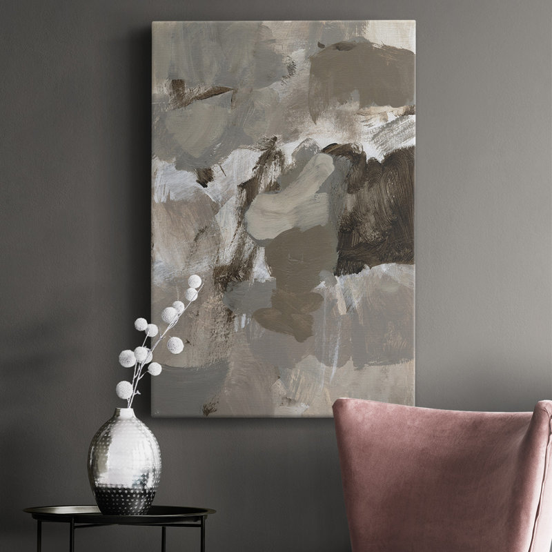 Café II - peinture sur toile tendue, H 18 po x l 12 po x P 1 po