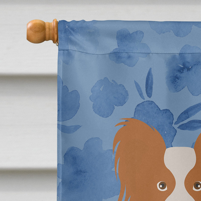 Caniche en polyester à 2 côtés 40 x 28 po standard welcome drapeau maison, Papillon 2