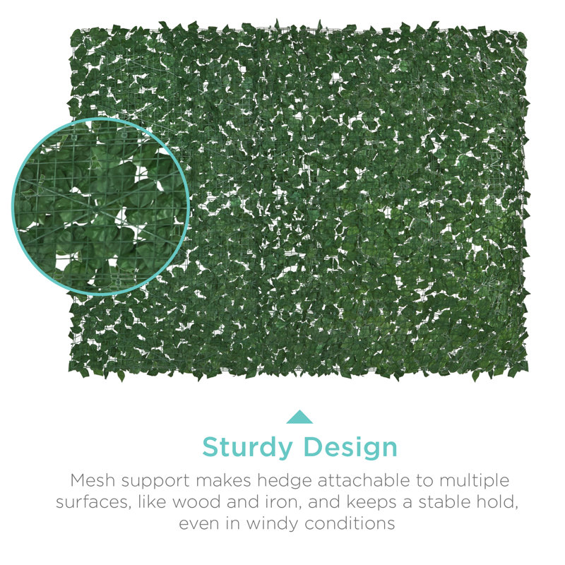 96" x 72" Green Faux Ivy Privacy Fence Screen
