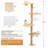 Wall-Mounted Cat Scratching Pad For Small To Large Cat, Indoor Wood Cat Tree With Hammock, Cat Scratcher Perch