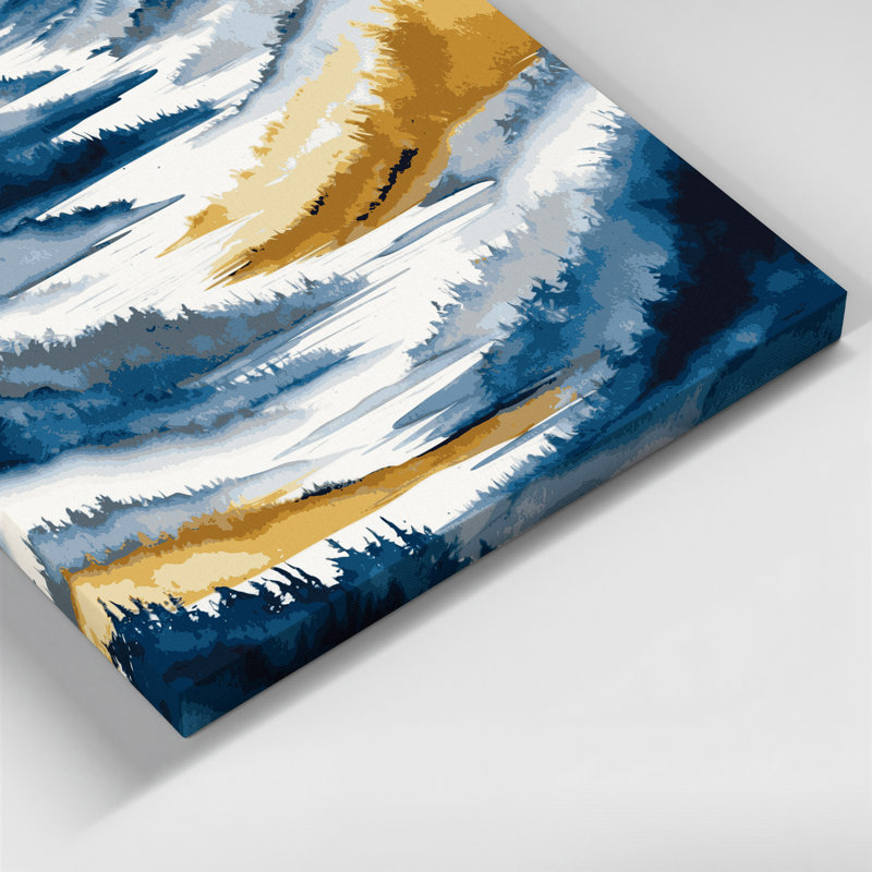 Aquarelle, paysage, toile grise, art mural, H 12 po x l 12 po
