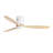 52 Inch Flush Mount Ceiling Fan DC 3 Solid Wood Fan Blade Noiseless Reversible Motor Remote Control With Light