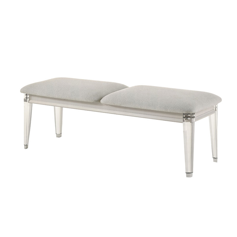 Banc rembourré avec pieds en acrylique Boucle