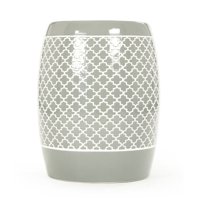 Gable Ceramic Accent Stool, Sage