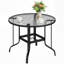 Table d'appoint pour l'extérieur, table de bout ronde pour patio de 38 po, table de jardin pour terrasse, table d'appoint décorative pour terrasse de balcon côté piscine
