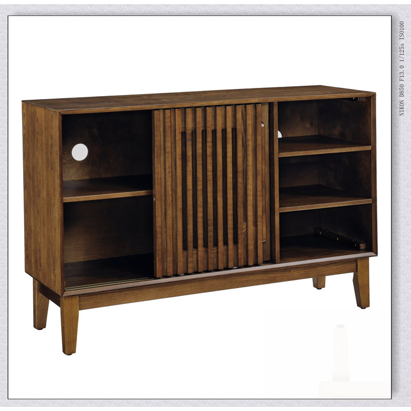 Buffet polyvalent cannelé de style campagnard avec rangement, idéal pour un décor moderne et rétro, une console télé, une cuisine, une salle à manger, un salon, un vestibule, un couloir