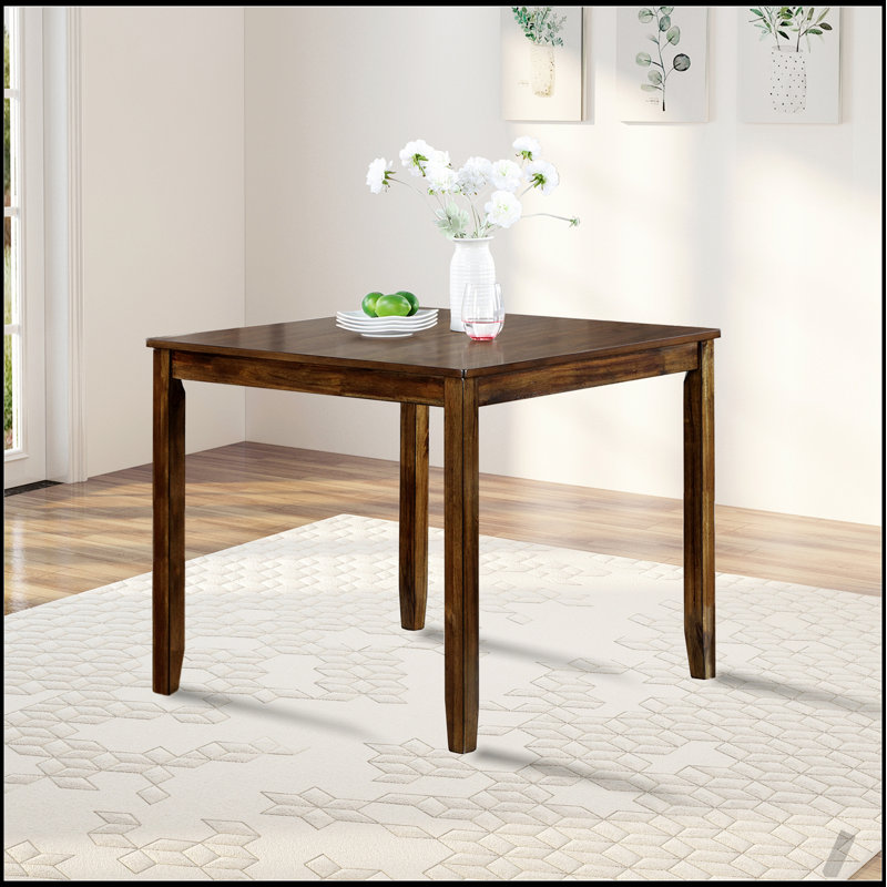 Table carrée en bois pour petits espaces, capacité de 4 personnes avec une finition de haute qualité et un design moderne