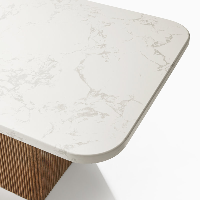 Table de salle à manger Hernest, White/Brown