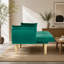 Canapé-lit double pliable vert 72 po, revêtement en velours doux, canapé confortable pour 2 personnes