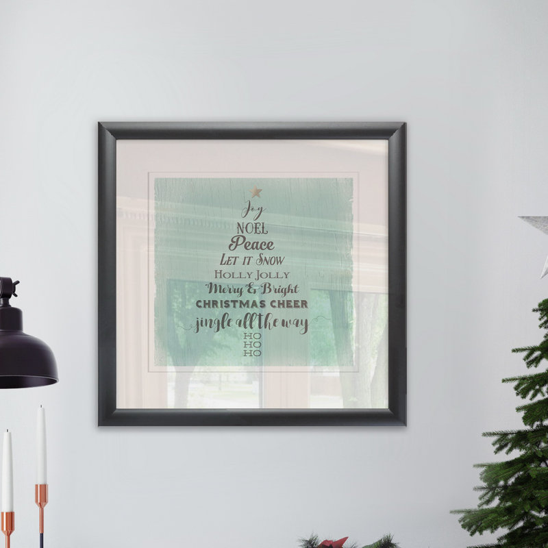 « christmas bravo », peinture, Blanc / aubergine / banane / brun clair / rouge br, H 17,5 po x l 17,5 po x P 1,5 po