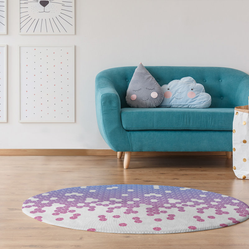 Chenille Polka Dots Indoor Rug, Rectangle 9' x 12'