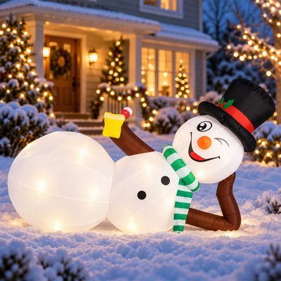 Décoration de Noël gonflable de bonhomme de neige 118 pouces, grand décor de jardin gonflable avec lumières DEL pour la pelouse et le jardin des Fêtes