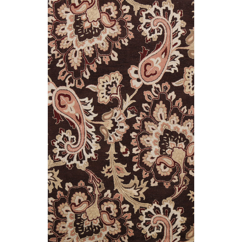Tapis brun / beige en laine touffetée à la main Eshan