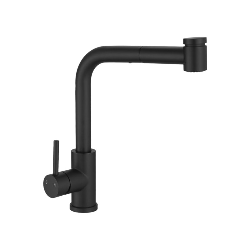 Sink Faucet With Pull Out Sprayer Kitchen Bathroom Mini Bar Faucet, Black