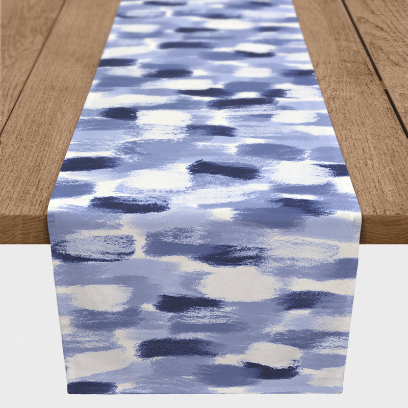 Colier Rectangle Polyester Table Runner, 72" x 16", Navy Blue