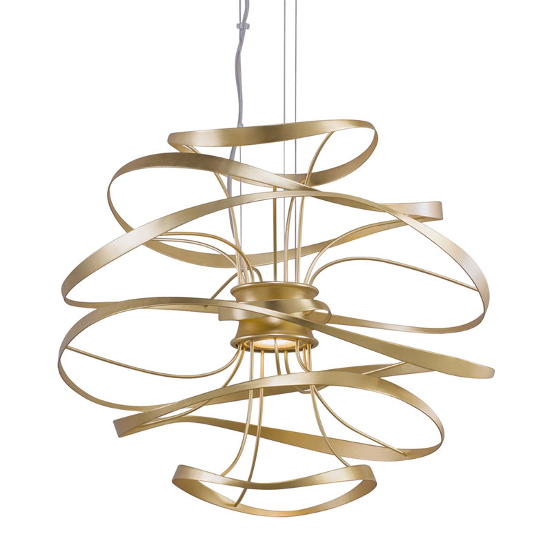 Calligraphy 2 - Light Unique Geometric LED Chandelier, 24" H x 26" W x 26" D