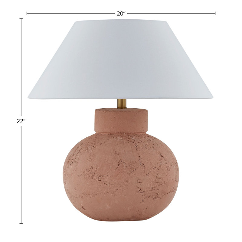Lampe de table 22 "avec abat-jour en lin Scottsdale, rouille