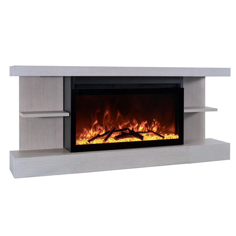  Home Décor Series Fireplace Floating Mantel Shelf, Classic Grey Wood