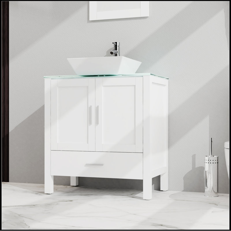 Meuble-lavabo simple avec plateau Syrah 30,00, Gris