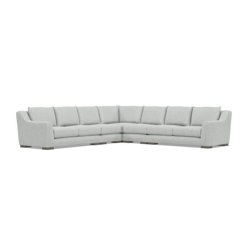 Bernhardt Gabi 5-Piece Fabric Sectional, 35" H x  140" W x 140" D, Symmetrical, Light Gray Polyester Blend