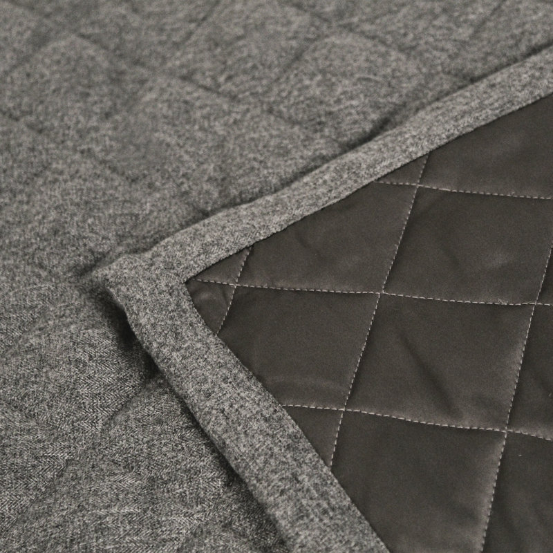 Ensemble de couvre-lit en flanelle matelassée, Couvre-lit grand + 2 taies décoratives européenn