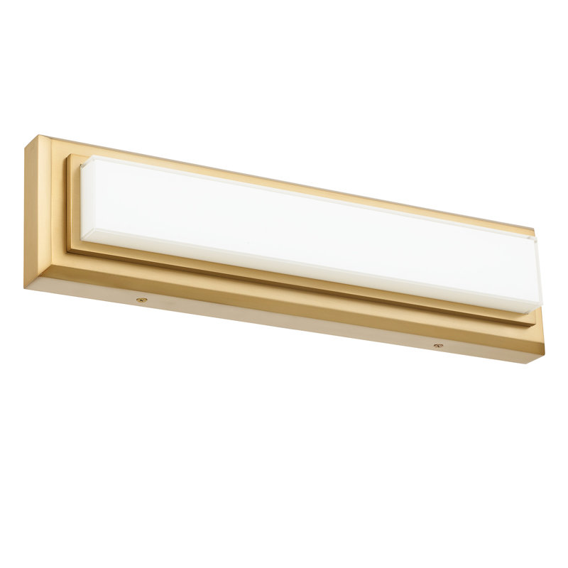 Barre de meuble-lavabo à DEL intégrée de 18 po en laiton antique, DEL écoénergétique et efficace, 1360 lumens avec 22 W, montage vertical horizontal double, 3 températures de couleur sélectionnables
