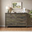 Commode 8 tiroirs Farmhouse, commode en bois avec panneau rustique pour chambre à coucher, couloir-2101169724