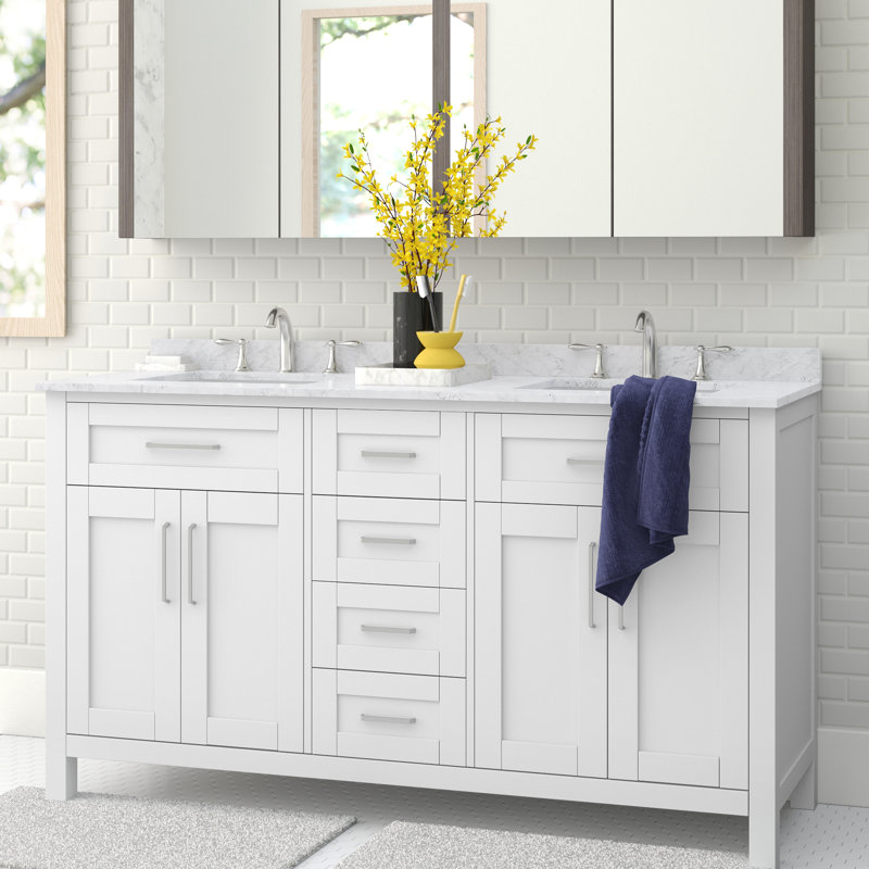 OVE Decors Tahoe 60" Double Bathroom Vanity, White