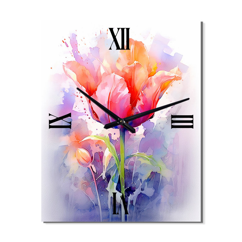 Aazan - Horloge murale tulipes, Grand